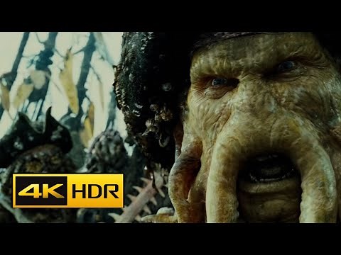 Davy Jones releases The Kraken scene 4k HDR - Pirates of the Caribbean: Dead Man's Chest