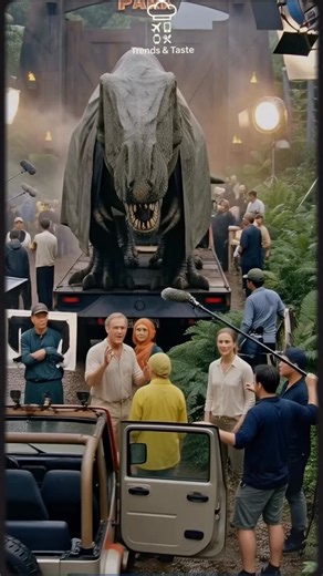 Trends and Taste on Instagram: "Lost footage from 1993? 📸 Stepping onto the set of the original Jurassic Park. The mud was real, the rain was real, and yes, that T-Rex was VERY real. Welcome... to Jurassic Park.” 🦕✨ A nostalgic look back at the cast, crew, and colossal creatures that made the 1993 classic. Seeing Sam Neill, Laura Dern, and the iconic gate just hits different. This is pure 90s movie magic at its finest. Tag a friend you’d want to visit the park with! (Before the fences go down