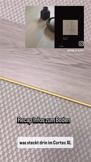 Kathi on Instagram: "Weil gerade so viele Fragen kommen, hier einmal alles gebündelt zum COREtec XL-END 🤍 Damit ihr nicht zwischen zwei Reels springen müsst. Kurzfassung: 👉 Nein, es ist kein klassischer Klick-Vinylboden. 👉 Ja, er enthält Vinyl – aber in einem hochwertigen Mehrschicht-Aufbau. Was steckt wirklich drin? ▫️ robuste Vinyl-Deckschicht → pflegeleicht & alltagstauglich ▫️ realistische Dekorschicht → kein Plastik-Look ▫️ mineralischer SPC / Rigid-Core-Träger → extrem formstabil ▫️ int