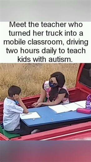 Teacher turns truck into mobile classroom for students.#Education #Teachers #Inspiration