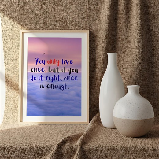 Life Quote Printable Wall Art, Inspirational Quote Print, Motivational Digital Download,