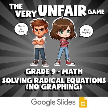 Solving Radical Equations (No Graphing) VERY UNFAIR GAME - Grade 9 Math Review