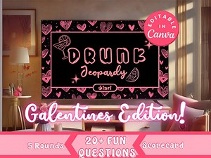 Editable Drunk Jeopardy Digital Powerpoint Game Drinking Board Valentine Jeopardy Galentine Ladies Night Game Dirty Mind Valentine Game Idea - Etsy