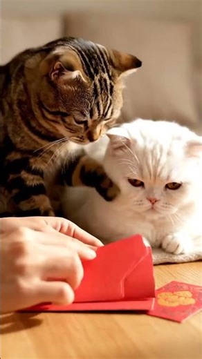 Soft Paws ASMR 🐾 | Two Cats & Lucky Red Envelopes 🧧 | Instant Calm