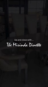 Up and close with ... The Mirinda Dinette ☎ : 067 913 4851 📩 : info@geenrichards.com Or send us a message by clicking on the WhatsApp Icon below 💁 Shop Online at www.geenrichards.com Accessories excluded. Delivery fee may apply. Delivery and insurance charges are excluded. Items may differ from pictures displayed. E&OE. Terms and conditions apply | Geen & Richards
