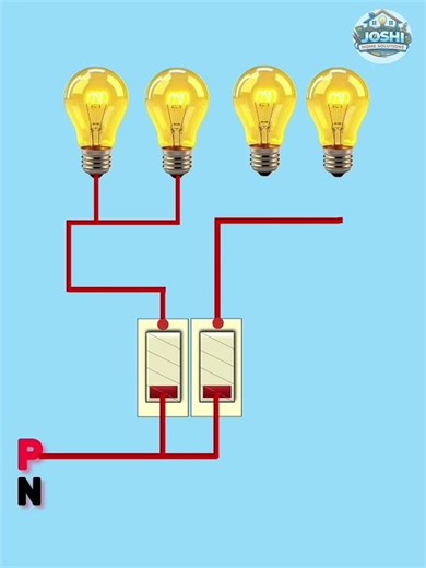 2 switch 4 bulb connection wiring #electrical #wiring #shortvideo