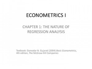 ECONOMETRICS I - SlideServe