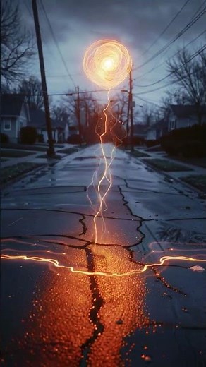 Hyper-Realistic Dawn Street Scene with Alien Iridescent Light