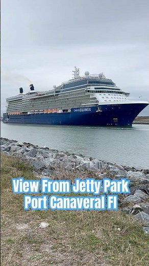 Cool View of Celebrity Equinox Cruise Ship on a Cloudy Day | Port Canaveral
