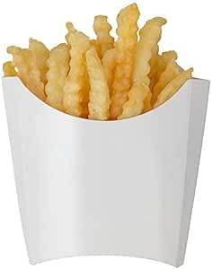 Angel's Peel Lounge Disposable Snack Containers/French Fry Box Holders 4oz – White Paper French Fry Scoop for Onion Rings, and Popcorn - Kid's Paperboard Snack Cup – Party Favors (Pack of 50)