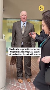 The once-prominent medical malpractice attorney Stephen L. Snyder was sentenced Wednesday to three years of probation with six months of home confinement in federal court following his conviction in November for attempted extortion and violations of the federal Travel Act. Read more: https://bit.ly/3YijALR 🎥: Kevin Richardson, The Baltimore Sun | The Baltimore Sun