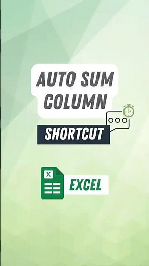 How to AutoSum a Column in Excel (Shortcut)