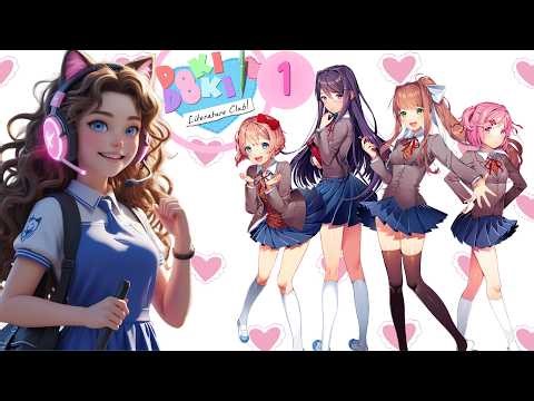 Doki Doki Literature Club… First Day Gets WEIRD | Episode 1 (DDLC Gameplay)