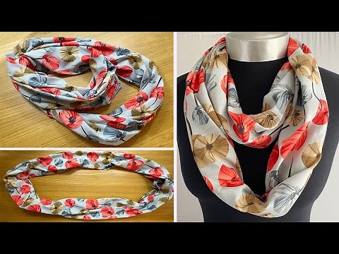 🌹💖 How to make a Ladies Snood Scarf / loop Infinity Scarf / Neck Head Scarf | lenço infinito