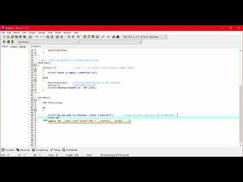 c program to implement stack using array with output | Data Structures - push , pop , display