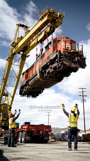 Amazing Powerful Diesel Train Lift Operation! #train #railway #railroad