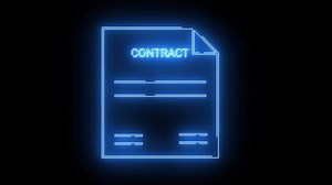 Download contract paper icon with neon effect for free