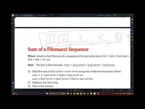 Sum of a Fibonacci Sequence Red book pg 15