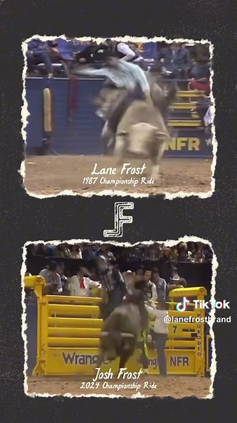 Round 10 in 1987 & round 10 in 2024. These rides sealed the deals for Lane and Josh to be the world champions. A true family legacy. Lanefrost.com #rodeo #lanefrost #joshfrost #worldchamps #goldbuckle #iconic #legend #legacy ##LF##lanefrostbrand##frost##legacy##finals##lasvegas