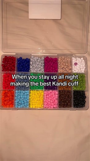 Stayed Up All Night Making This HUGE Kandi Cuff 😭✨ #kandi #kandikid #bracelet