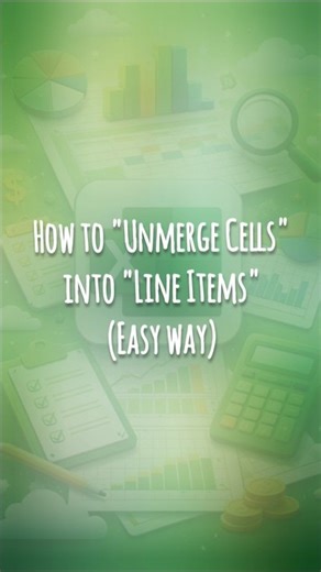 How to Unmerge Cells into Line Items | Excel Trick #Shorts