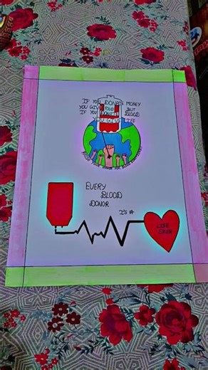 blood donation chart🫀♥️#daily #art #creative creation #trending #drawing #different & unique