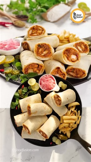 Food Fusion on Instagram: "A mouthwatering Desi-style shawarma roll with a homemade shawarma bread recipe—perfect to satisfy your cravings! Try it now! #happycookingtoyou #foodfusion #araywahh"