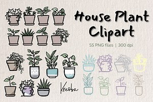 House Plant Clipart Bundle: Botanical Clipart, Plant PNG, Digital Greenery Graphics, Scrapbooking, Invitations, Crafting, DIY Projects - Etsy Canada