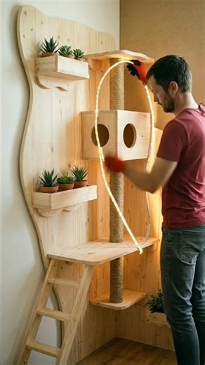 Cum să faci el mai tare loc de joacă pentru pisici! 🐈 DIY #shorts