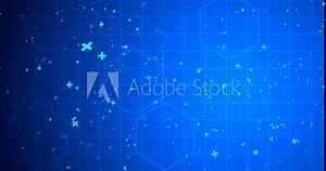 4K Medical healthcare science and technology background with plus sign and abstract molecules. Futuristic biotechnology chemistry ring structure pharmaceutical cell evolution bg. Bio gene helix bg.