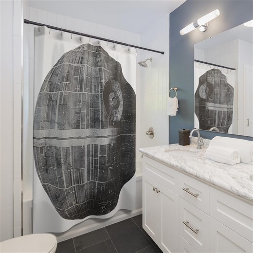 Galactic Death Star Shower Curtain – Sci-fi Bathroom Decor - Etsy