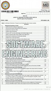 SOFTWARE ENGINEERING | Question Paper 2023-24 | #softwareengineering #aktu #btech #engineering #exam