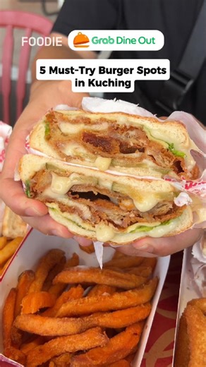5 Must‑Try Burger Spots in Kuching! Check out these local Burger spots around Kuching area: 📍Chubbs 📍Noms la promenade 📍Chicago 7 📍Raysa Crispy Burger 📍Takeaways Burger 📣Get up to 20% OFF total bill with Grab Dine Out Deals at selected eateries 🔥 Click here for more info: https://grab.onelink.me/2695613898/10bgsxn9 #Ads | Borneo Foodie