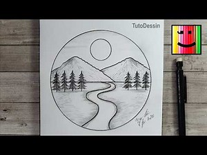 Comment dessiner un paysage facile à faire au crayon de papier