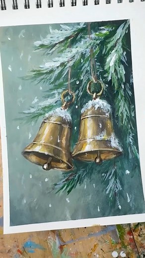 🎄Card-Making Class This Saturday! If you’ve ever wanted to create your own hand-painted holiday cards, this is the perfect place to start. In this Saturday’s tutorial, I’ll show you how to fold and paint a greeting card featuring classic golden bells and softly layered evergreens. Here’s what you’ll learn: 🎨 How to paint realistic metal using simple value shifts 🎨 How to build a soft evergreen background 🎨 How to create snow that looks naturally fallen 🎨 How to work from dark to light to ac