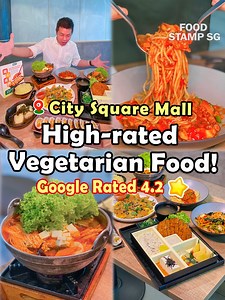 Highly rated vegetarian food with a Google rating of 4.2/5 🌟 Located in City Square Mall! SINGAPORE'S 1st Halal-Certified Japanese & Korean Plant-based Restaurant 🔥 . 网评超好的Saute-san素食餐！听说比肉还好吃！有韩式 / 日式素食餐选择哦 😍 . 【 Saute-san 素特-さん】@ City Square Mall Address: 180 Kitchener Rd, #03 - 23 / 24, Singapore 208539 (Conveniently located at Farrer Park MRT Station) Phone number: 65 8788 4284 Operation Hour: 11.30AM – 9.30PM (Last order at 8.45PM) Facebook/IG: @Sautesan #singapore #sgfoodie #sushi | Foo