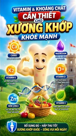 Vitamin và khoáng chất cần thiết cho xương khớp khỏe mạnh