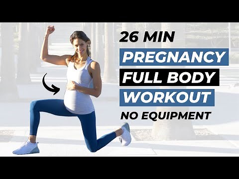 FULL BODY PREGNANCY WORKOUT NO EQUIPMENT | 27 Min Prenatal Fitness with Warm-Up & Stretching