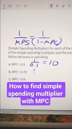 How to find simple spending multiplier with MPC #macroprinciples #apmacro