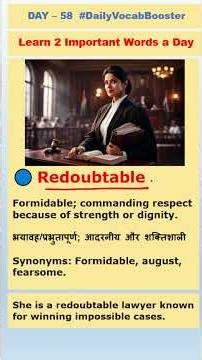 DailyVocabBooster Day#58 Ignominious and Redoubtable Word SSC CGL Bank PO English #shorts Vocabulary