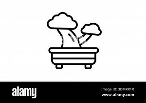 Bonsai tree animated vector design in trendy style isolated on white background Stock Video Footage - Alamy