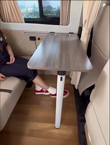 Foldable RV Table with Two Cup Slots, Wall Mount Folding Picnic Table, Wall Desk Computer Workstation for Small Space MPV Caravan Boat Yacht (Color : Natural)