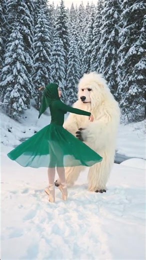 Yeti and me doing winter ballet #ytshorts #yeti #dance