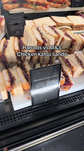 Harrods vs M&S chicken katsu sando @Ann Khoshaba #harrods #marksandspencer #mands #chicken #chickenkatsu #katsu #sando #sandwich #compare #comparison #comparing #fyp #foryou #foodreview