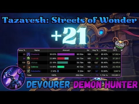 Tazavesh: Streets of Wonder +21 | Annihilator Devourer DH | Midnight Pre-Patch Pugging