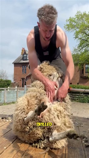 Shedding a wool coat in a minute: the difference before and after shearing is enormous.