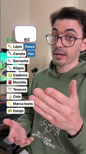 Which of these school materials can you speak in English?