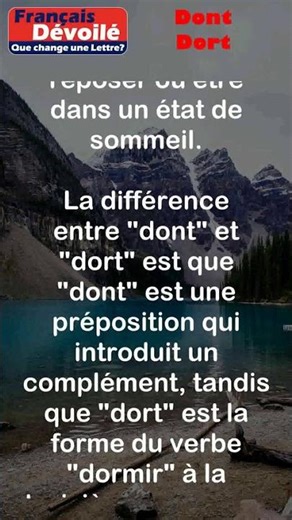 Dont et Dort #shorts (Une Lettre)