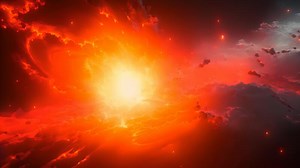 Stunning Cosmic Explosion in a Nebula With Fiery Orange and Red Colors