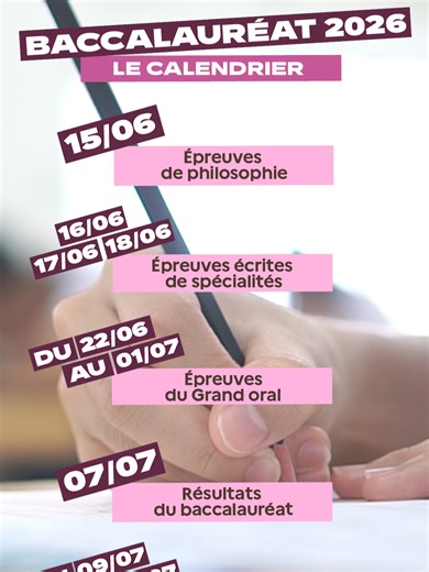 Première chose dont il faut se rappeler : les dates des examens ! 🧠 Le reste viendra après... 📝 #examen #bac #baccalaureat #education #calendrier